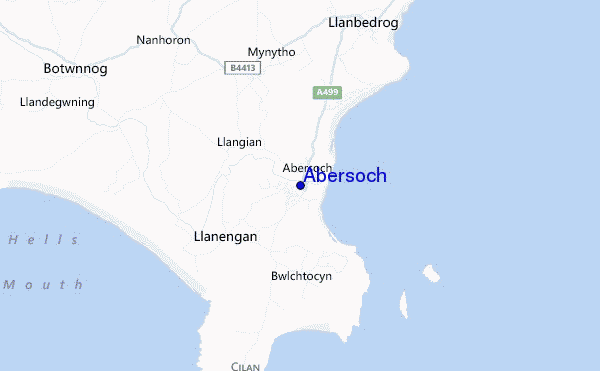 locatiekaart van Abersoch