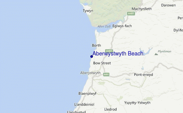 Aberwystwyth Beach Location Map