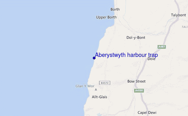 locatiekaart van Aberystwyth harbour trap