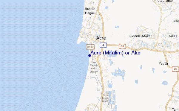 locatiekaart van Acre (Mifalim) or Ako