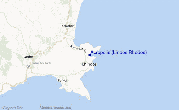 locatiekaart van Acropolis (Lindos Rhodos)