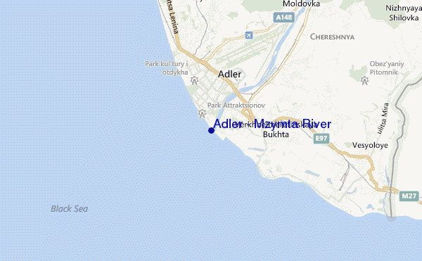locatiekaart van Adler - Mzymta River