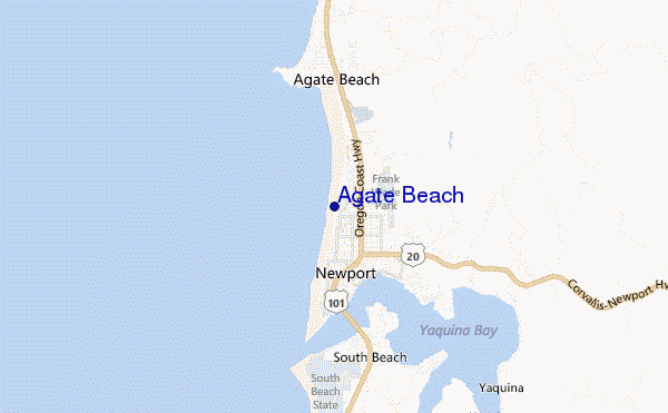 locatiekaart van Agate Beach