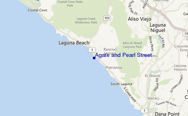 locatiekaart van Agate and Pearl Street