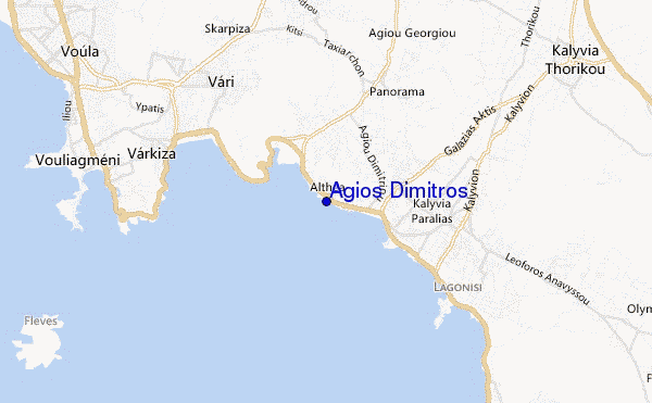 locatiekaart van Agios Dimitros