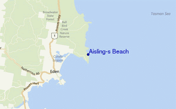 locatiekaart van Aisling's Beach