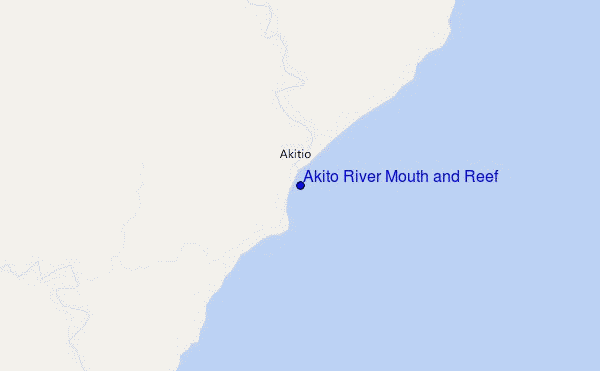 locatiekaart van Akito River Mouth and Reef