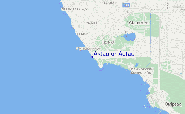 locatiekaart van Aktau or Aqtau