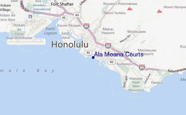 locatiekaart van Ala Moana Courts