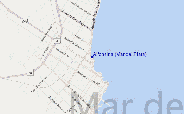 locatiekaart van Alfonsina (Mar del Plata)