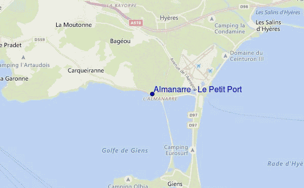 locatiekaart van Almanarre - Le Petit Port