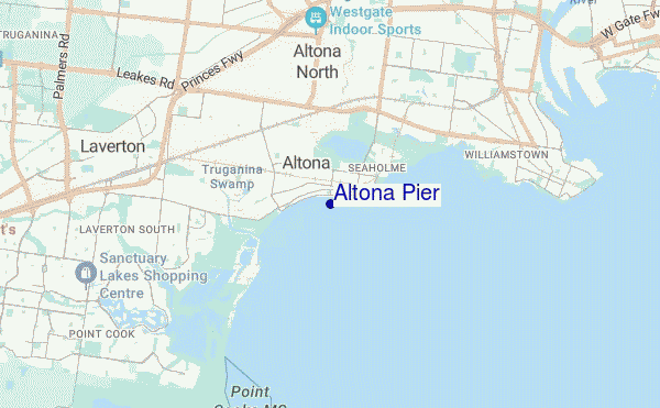 locatiekaart van Altona Pier