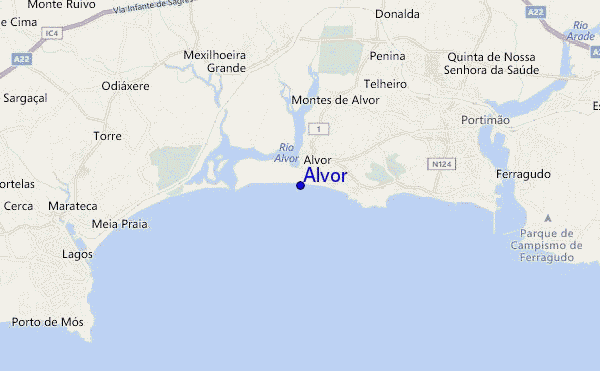 locatiekaart van Alvor