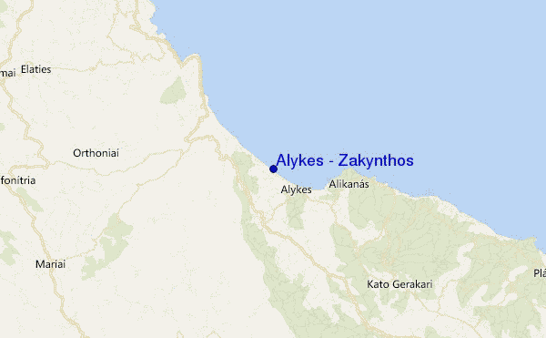 locatiekaart van Alykes - Zakynthos