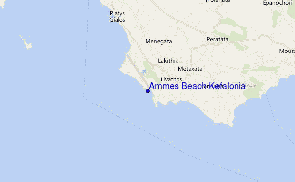 locatiekaart van Ammes Beach Kefalonia