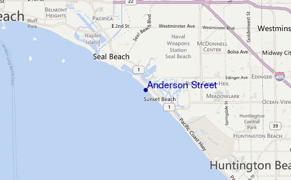 locatiekaart van Anderson Street