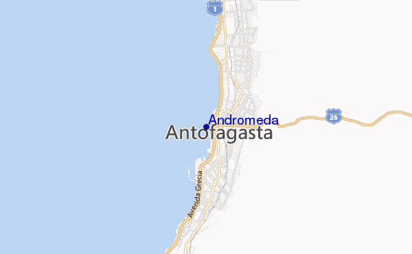 locatiekaart van Andromeda
