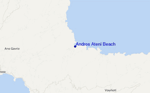 locatiekaart van Andros Ateni Beach