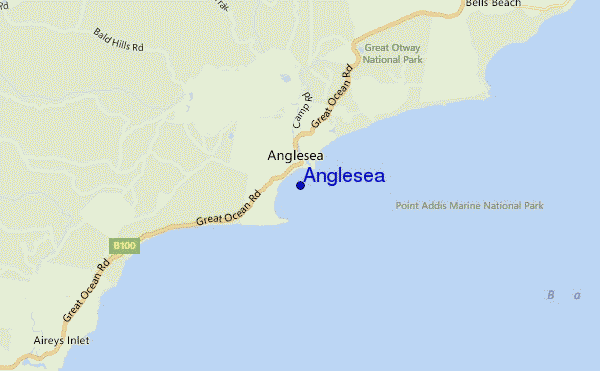 locatiekaart van Anglesea