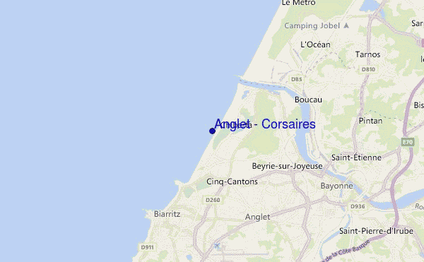 locatiekaart van Anglet - Corsaires