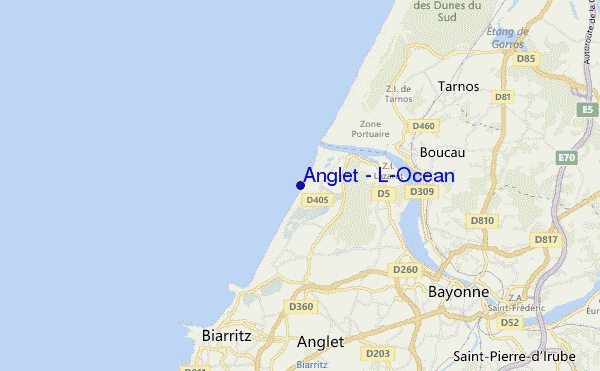 locatiekaart van Anglet - L'Ocean