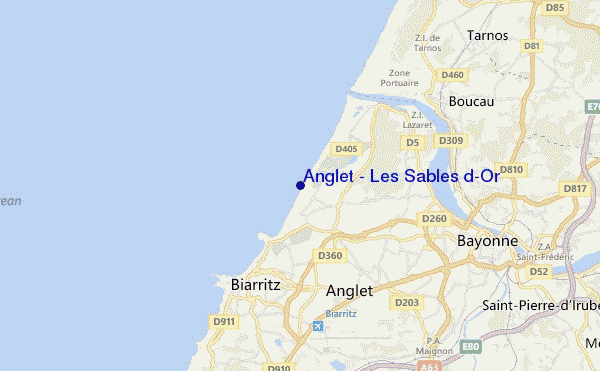 locatiekaart van Anglet - Les Sables d'Or