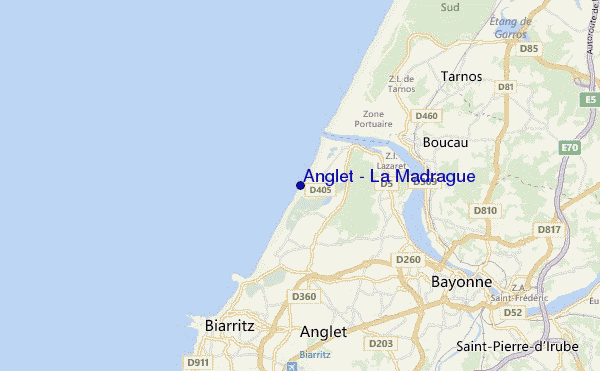 locatiekaart van Anglet - La Madrague