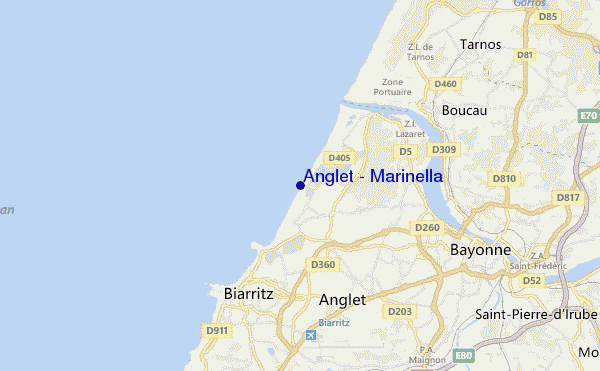 locatiekaart van Anglet - Marinella