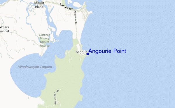 locatiekaart van Angourie Point