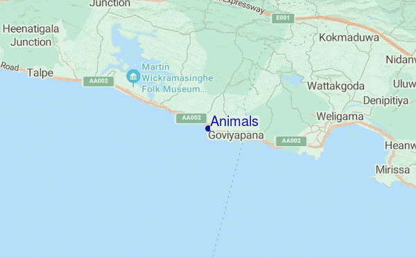 locatiekaart van Animals
