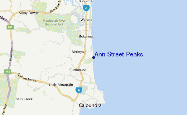 locatiekaart van Ann Street Peaks