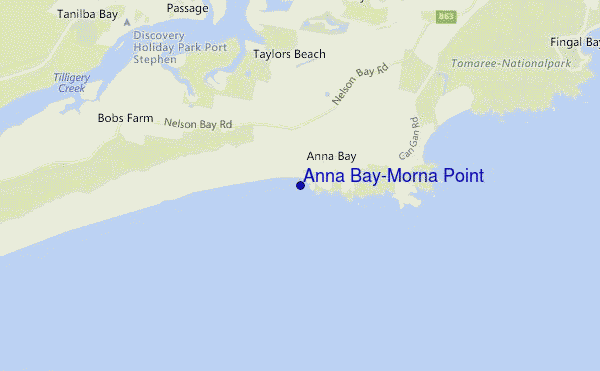 locatiekaart van Anna Bay-Morna Point