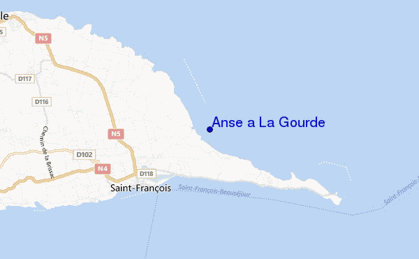 locatiekaart van Anse a La Gourde
