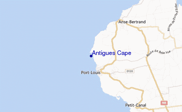 locatiekaart van Antigues Cape