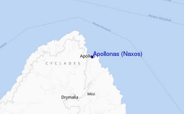 locatiekaart van Apollonas (Naxos)