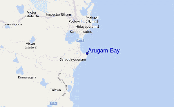 locatiekaart van Arugam Bay