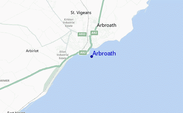 locatiekaart van Arbroath