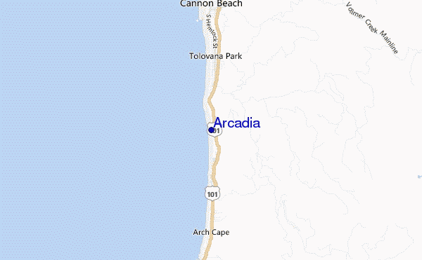 locatiekaart van Arcadia