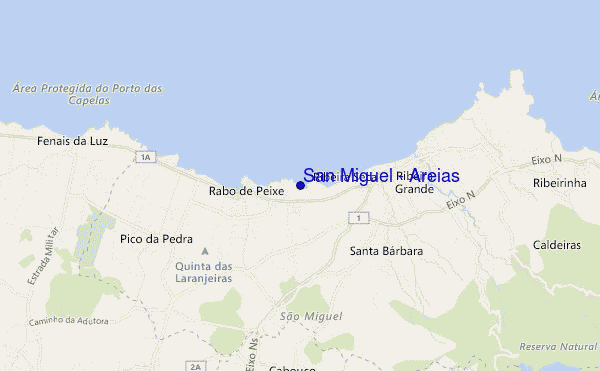 locatiekaart van San Miguel - Areias
