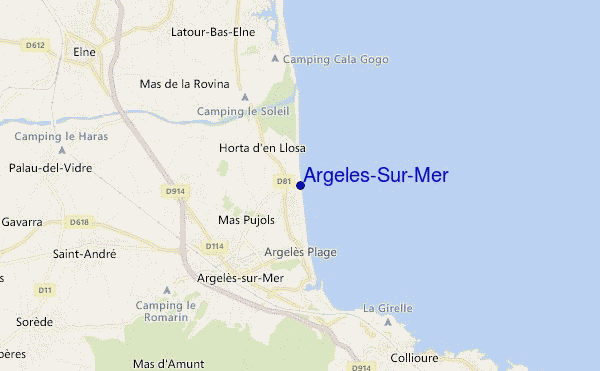 locatiekaart van Argelès-Sur-Mer