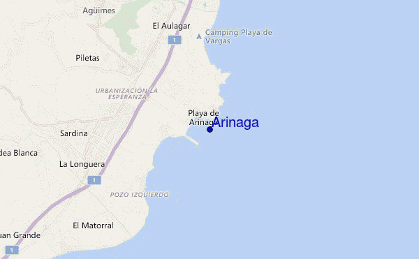 locatiekaart van Arinaga