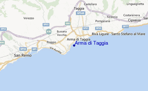 locatiekaart van Arma di Taggia