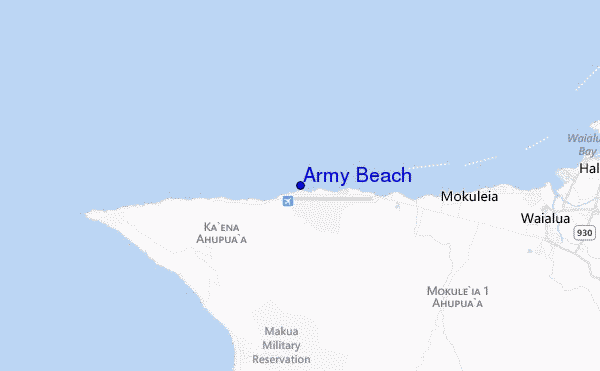 locatiekaart van Army Beach