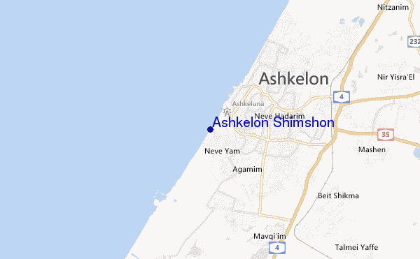 locatiekaart van Ashkelon Shimshon