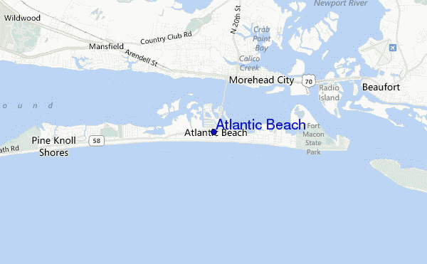 locatiekaart van Atlantic Beach
