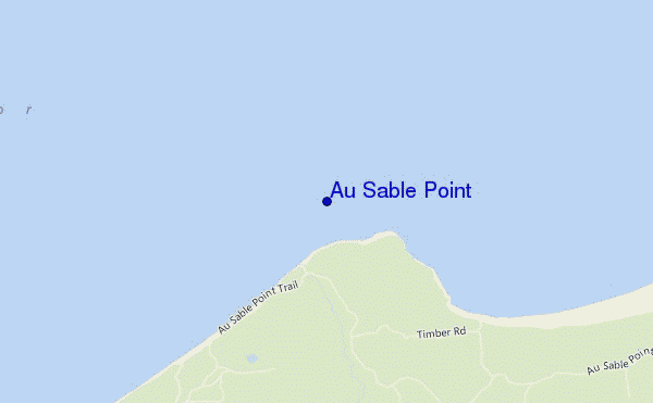locatiekaart van Au Sable Point