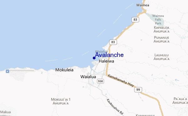 locatiekaart van Avalanche