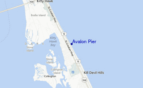 locatiekaart van Avalon Pier