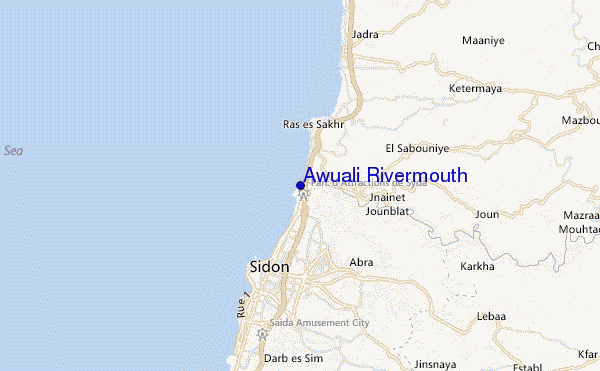 locatiekaart van Awuali Rivermouth