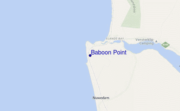 locatiekaart van Baboon Point